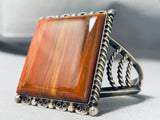 Best Vintage Native American Navajo Squared Petrified Wood Sterling Silver Bracelet-Nativo Arts