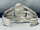 Colossal Native American Navajo Signed White Buffalo Sterling Silver Huge Bracelet-Nativo Arts