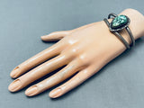 Rare Vintage Native American Navajo Carico Lake Turquoise Sterling Silver Bracelet-Nativo Arts