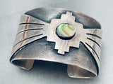 Wide Hand Tooled Vintage Southwest Sterling Silver Shell Bracelet