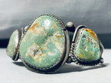 Best Vintage Native American Navajo Jay Livingston Green Turquoise Sterling Silver Bracelet-Nativo Arts