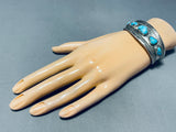 Sensational Vintage Native American Navajo Old Kingman Turquoise Sterling Silver Bracelet-Nativo Arts