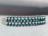 Snake Eyes Turquoise Vintage Native American Zuni Sterling Silver Bracelet Cuff-Nativo Arts