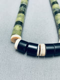 Native American Superior Early Vintage Santo Domingo Serpentine Sterling Silver Necklace-Nativo Arts