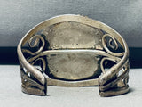 Ice Blue Agate Very Rare Vintage Native American Navajo Sterling Silver Bracelet Old-Nativo Arts