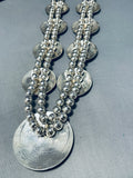 Gasp!! All Silver Vintage Navajo Sterling Squash Blossom Necklace-Nativo Arts