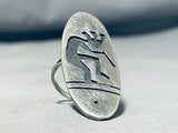 Exceptional Vintage Native American Hopi Signed Sterling Silver Kokopelli Colossal Ring-Nativo Arts