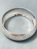 Native American Rare Vintage Southwest Sterling Silver Bangle Cuff Bracelet