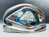 One Of The Most Unique Vintage Southwest Inlay Sterling Silver Bracelet-Nativo Arts