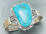 Intricate Vintage Native American Navajo Spiderweb Turquoise Sterling Silver Bracelet-Nativo Arts
