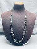 Quality Authentic Vintage Native American Navajo Turquoise Heishi Sterling Silver Necklace-Nativo Arts