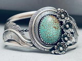 Huge Leaves Vintage Southwest Turquoise Sterling Silver Bracelet-Nativo Arts