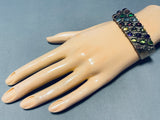 Native American Rare Vintage Navajo So Coloful Sterling Silver Stone Bracelet-Nativo Arts