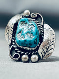 Tc Exceptional Vintage Native American Navajo Morenci Turquoise Sterling Silver Ring