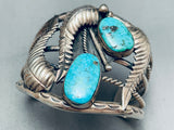 One Of The Best Vintage Native American Navajo Morenci Turquoise Sterling Silver Bracelet-Nativo Arts