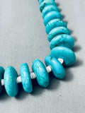 225 G Chunky Spider Web Turquoise Vintage Native American Navajo Necklace