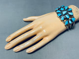Highly Collectible Native American Navajo Blue Diamond Turquoise Sterling Silver Bracelet-Nativo Arts