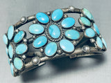 One Of The Best Turquoise Flower Sterling Silver Bracelet Cuff-Nativo Arts