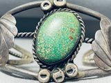 Rare Early Deposit Carico Lake Turquoise Vintage Native American Navajo Sterling Silver Bracelet-Nativo Arts