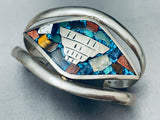 One Of The Most Unique Vintage Southwest Inlay Sterling Silver Bracelet-Nativo Arts