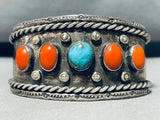 Fascinating Vintage Native American Navajo Carico Lake Turquoise Sterling Silver Bracelet-Nativo Arts