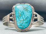 Intricate Vintage Native American Navajo Spiderweb Turquoise Sterling Silver Bracelet-Nativo Arts