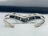 Rare Vintage Native American Navajo Chunky Green Turquoise Sterling Silver Bracelet-Nativo Arts