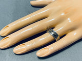 Extraordinary Vintage Native American Navajo Sterling Silver And 14k Gold Band Ring-Nativo Arts