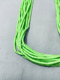Stunning Vintage Native American Navajo Heishi Gaspeite Squaw Tied Necklace