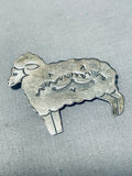 Wonderful Vintage Native American Navajo Sterling Silver Sheep Pin-Nativo Arts