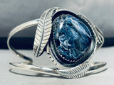 Pietersite!! Very Rare Vintage Native American Navajo Sterling Silver Bracelet Cuff-Nativo Arts