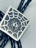 Outstanding Vintage Native American Hopi Sterling Silver Signed Bolo Tie-Nativo Arts