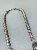 One Of The Finest Ever Vintage Native American Navajo Turquoise Sterling Silver Bead Necklace-Nativo Arts
