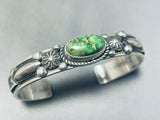 Gorgeous Native American Navajo Damale Turquoise Sterling Silver Signed Bracelet-Nativo Arts