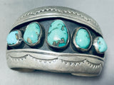 One Of The Best Vintage Native American Navajo Turquoise Sterling Silver Shadow Bracelet-Nativo Arts