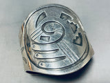 Happy Face Vintage Native American Navajo Sterling Silver Wave Bracelet Cuff Old-Nativo Arts