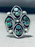 Amazing Vintage Native American Zuni Cerrillos & Sleeping Beauty Turquoise Sterling Silver Ring-Nativo Arts