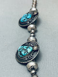 Cecil Sanders Vintage Native American Navajo Morenci Turquoise Sterling Silver Pendant-Nativo Arts