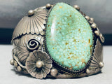 One Of Best Vintage Native American Navajo Green Spiderweb Turquoise Sterling Silver Bracelet-Nativo Arts
