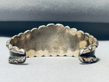 Gasp! Vintage Native American Navajo Morenci Turquoise Sterling Silver Leaf Bracelet-Nativo Arts