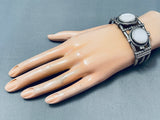 One Of The Best Vintage Native American Navajo Mother-of-pearl Sterling Silver Bracelet-Nativo Arts