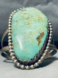 90 Grams Towering Vintage Native American Navajo Green Turquoise Sterling Silver Bracelet-Nativo Arts