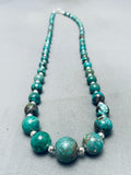 Balls Of Turquoise Vintage Native American Navajo Sterling Silver Necklace-Nativo Arts