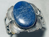105 Gram Vintage Native American Navajo Midnight Lapis Sterling Silver Bracelet-Nativo Arts