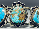 Rare Vintasge Native American Navajo Old Morenci Turquoise Sterling Silver Bracelet-Nativo Arts