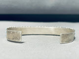 Superior Vintage Signed Native American Zuni Blue Gem Turquoise Sterling Silver Bracelet-Nativo Arts