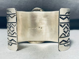 Noteworthy Native American Navajo Spiderweb Turquoise Sterling Silver Bracelet Signed-Nativo Arts