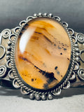 Rare Translucent Petrified Wood Vintage Native American Navajo Sterling Silver Bracelet-Nativo Arts