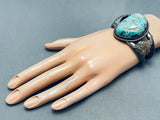 Rare Ithaca Peak Turquoise Vintage Native American Navajo Sterling Silver Bracelet-Nativo Arts