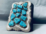 190 Grams Vintage Zuni Turquoise Sterling Silver Ketoh Bracelet-Nativo Arts